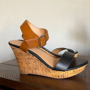 Call It Spring-Two Tone 4 inch Wedge Sandals - Size 8